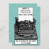 ヴィンテージタイプライおもしろいターバチェロレッテ招待状 招待状 (正面/裏面)