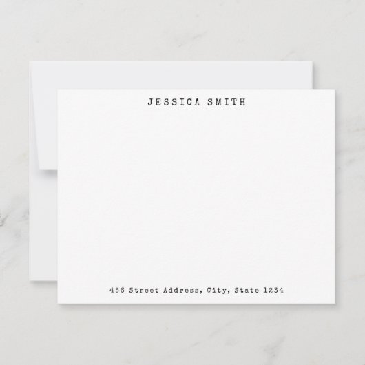 ヴィンテージタイプライタパーソナライズされたー名 ノートカード (正面)