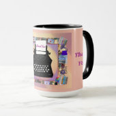 ヴィンテージタイプライターありがとうごちそうさま マグカップ (正面右)