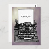 ヴィンテージタイプライターありがとうはがき ポストカード (正面/裏面)