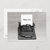 ヴィンテージタイプライターありがとうはがき ポストカード (正面/裏面)