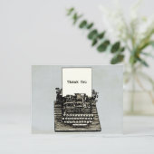 ヴィンテージタイプライターありがとう結婚とう ポストカード (スタンド正面)