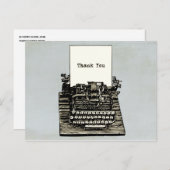 ヴィンテージタイプライターありがとう結婚とう ポストカード (正面/裏面)