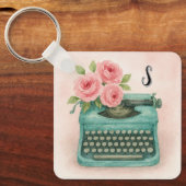 ヴィンテージタイプライターとバラストーリーテラーKeychain キーホルダー (正面)
