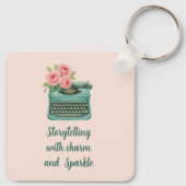 ヴィンテージタイプライターとバラストーリーテラーKeychain キーホルダー (裏面)