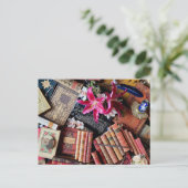 ヴィンテージタイプライターと古書 ポストカード (スタンド正面)