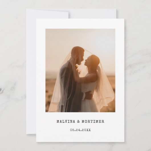 ヴィンテージタイプライターのエロペメント披露宴写真 招待状 (正面)