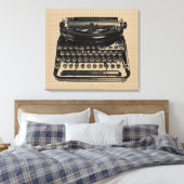 ヴィンテージタイプライターのキャンバス キャンバスプリント (インサイチュ (寝室))