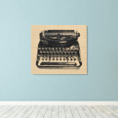 ヴィンテージタイプライターのキャンバス キャンバスプリント (インサイチュ (ウッドフロア))