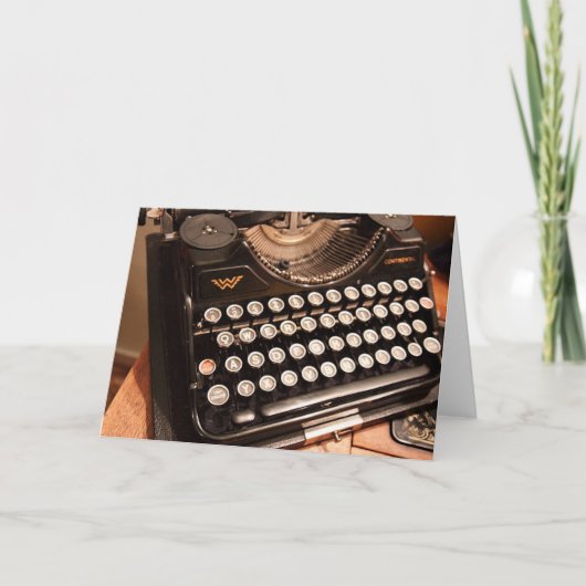 ヴィンテージタイプライターのグリーティングカード カード (正面)