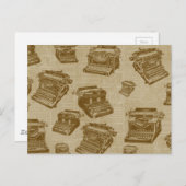 ヴィンテージタイプライターのコラージュ ポストカード (正面/裏面)