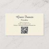 ヴィンテージタイプライターのストーリーテラー ライター 名刺 (裏面)