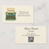 ヴィンテージタイプライターのストーリーテラー ライター 名刺 (正面/裏面)