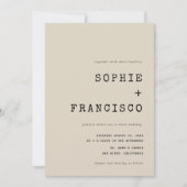 ヴィンテージタイプライターのタイポグラフィ結婚全て 招待状 (正面)