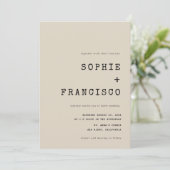 ヴィンテージタイプライターのタイポグラフィ結婚全て 招待状 (スタンド正面)