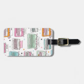 ヴィンテージタイプライターのパターン旅行荷物 ラゲッジタグ (正面横)