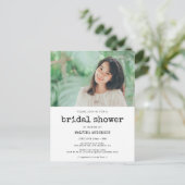 ヴィンテージタイプライターのブライダルシャワー写真の招待 ポストカード (スタンド正面)