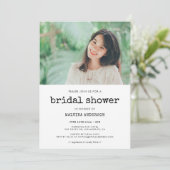 ヴィンテージタイプライターのブライダルシャワー写真 招待状 (スタンド正面)