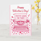 ヴィンテージタイプライターのラブカード – レトロなバレンタイン カード (黄色い花)