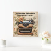 ヴィンテージタイプライターの仕事からホームmom壁時計 スクエア壁時計 (ホーム)