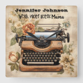 ヴィンテージタイプライターの仕事からホームmom壁時計 スクエア壁時計 (正面)