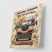 ヴィンテージタイプライターの仕事からホームmom壁時計 スクエア壁時計 (傾斜)