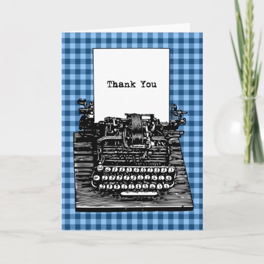 ヴィンテージタイプライターの感謝 サンキューカード (正面)