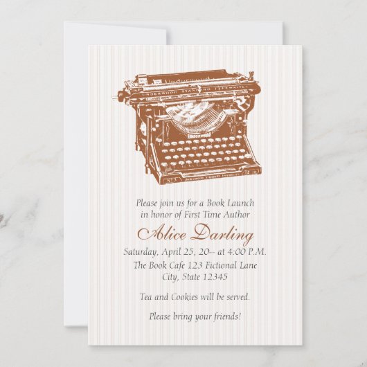 ヴィンテージタイプライターの招待状 招待状 (正面)