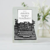 ヴィンテージタイプライターの結婚式出欠確認カード 出欠カード (スタンド正面)