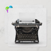 ヴィンテージタイプライターの誕生日パーティー招待状 招待状 (正面/裏面)