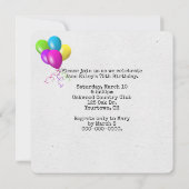 ヴィンテージタイプライターの誕生日パーティー招待状 招待状 (裏面)