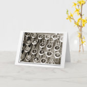 ヴィンテージタイプライターの誕生日挨拶 カード (黄色い花)