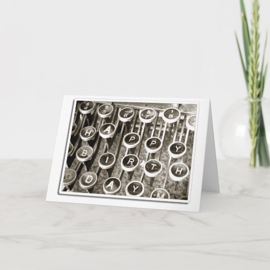 ヴィンテージタイプライターの誕生日挨拶 カード (正面)