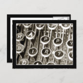 ヴィンテージタイプライターの誕生日挨拶 ポストカード (正面/裏面)