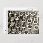 ヴィンテージタイプライターの誕生日挨拶 ポストカード (正面/裏面)