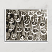 ヴィンテージタイプライターの誕生日挨拶 ポストカード (正面)