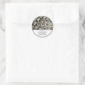 ヴィンテージタイプライターの誕生日挨拶 ラウンドシール (バッグ)