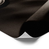 ヴィンテージタイプライターの鍵（白黒） ポスター (角)