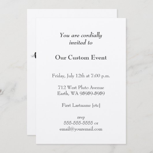 ヴィンテージタイプライターイラストレーション 招待状 (正面/裏面)