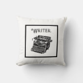 ヴィンテージタイプライターインクスケッチスケッチ クッション (正面)