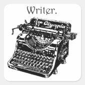 ヴィンテージタイプライターインクスケッチスケッチ スクエアシール (正面)