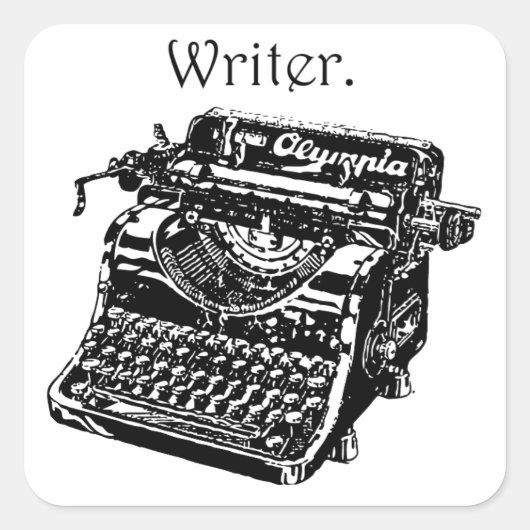 ヴィンテージタイプライターインクスケッチスケッチ スクエアシール (正面)