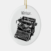 ヴィンテージタイプライターインクスケッチスケッチ セラミックオーナメント (右)