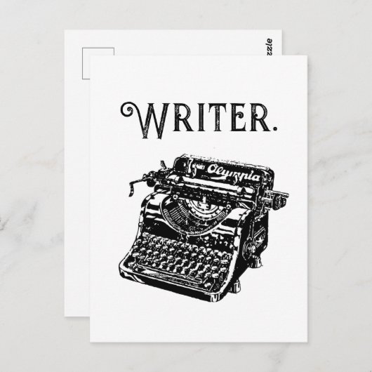 ヴィンテージタイプライターインクスケッチスケッチ ポストカード (正面/裏面)