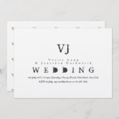 ヴィンテージタイプライターウェディング招待クラフトインクグランジ 招待状 (正面/裏面)