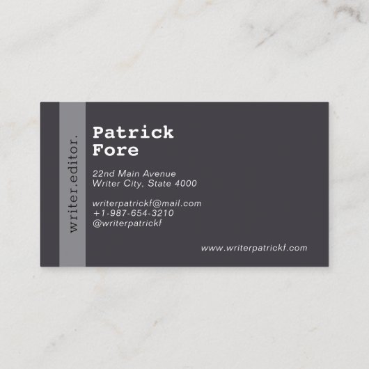 ヴィンテージタイプライターエディター名刺 名刺 (裏面)