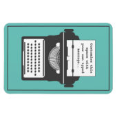 ヴィンテージタイプライターカスタムのメッセージティール(緑がかった色) マグネット (横)