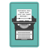 ヴィンテージタイプライターカスタムのメッセージティール（緑がかった色） マグネット (縦)