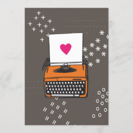 ヴィンテージタイプライターカード – ハート 招待状