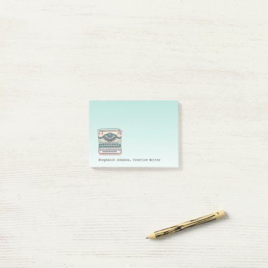 ヴィンテージタイプライタークリエイティブライターパーソナライズされた ポストイット (デスク上)